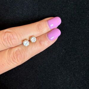 Gold over Sterling Silver Cubic Zirconia Stud Earring